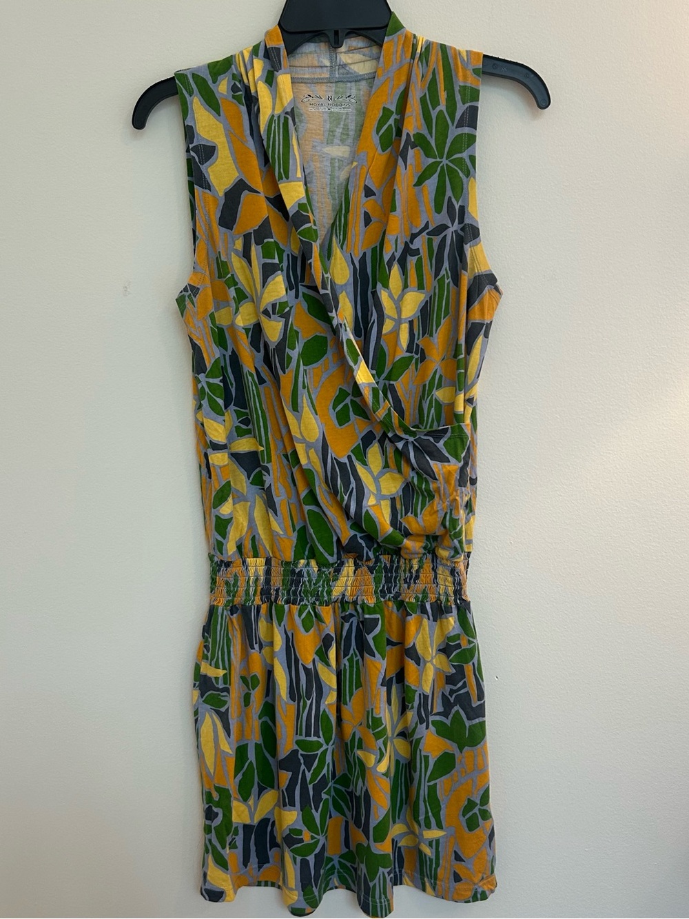 Royal Robbins Dress Medium Organic Cotton Tropical Leaf Print Sleeveless